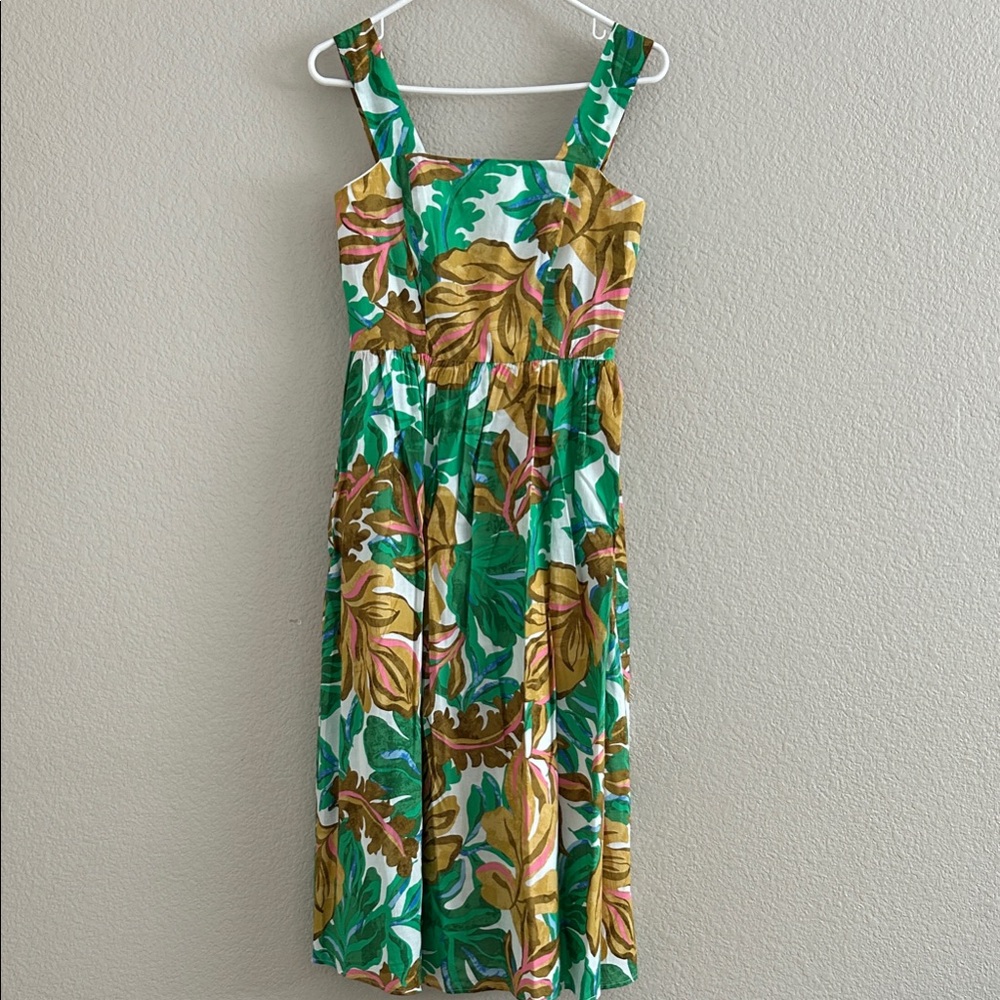 Maggy London Leaf Print Midi Dress